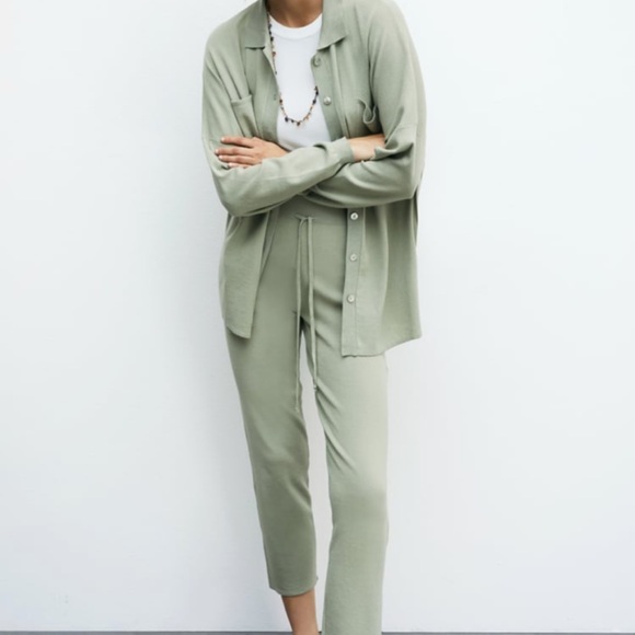 Zara Tops - Zara SET Oversized Polo Knit Polo & Straight Leg Pant
